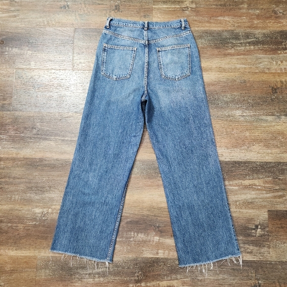 ZARA WIDE LEG RAW  HEM HIGH WAIST SIZE 6 - Picture 6 of 6